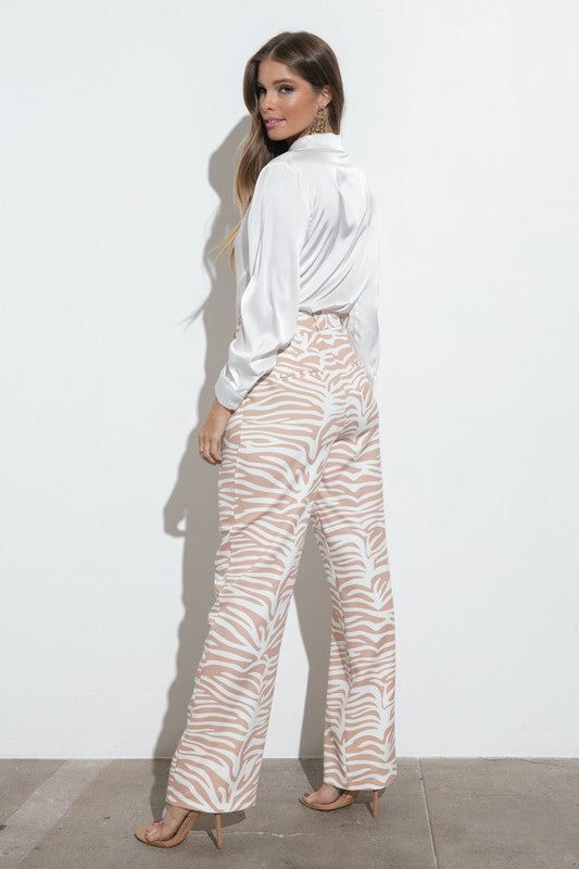 ZEBRA PRINT POCKETS PANTS