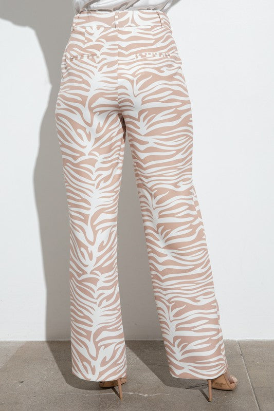 ZEBRA PRINT POCKETS PANTS