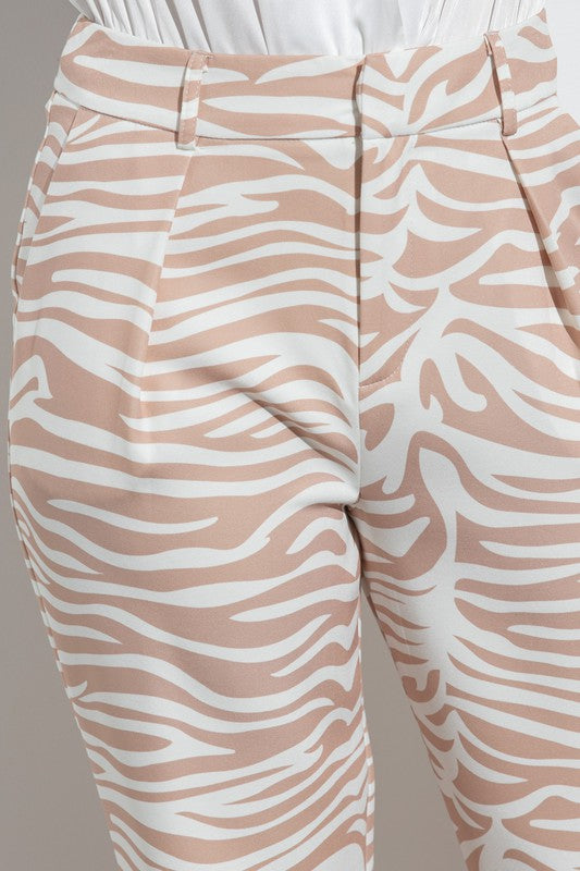 ZEBRA PRINT POCKETS PANTS