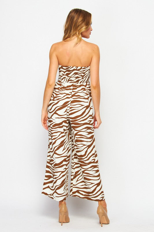 ZEBRA PRINT TUBE JUMPSUIT