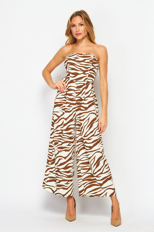 ZEBRA PRINT TUBE JUMPSUIT