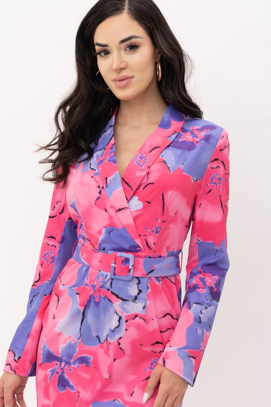 FLORAL PRINT BLAZER DRESS