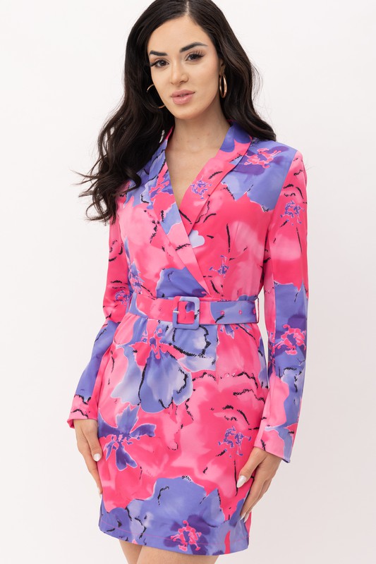 FLORAL PRINT BLAZER DRESS