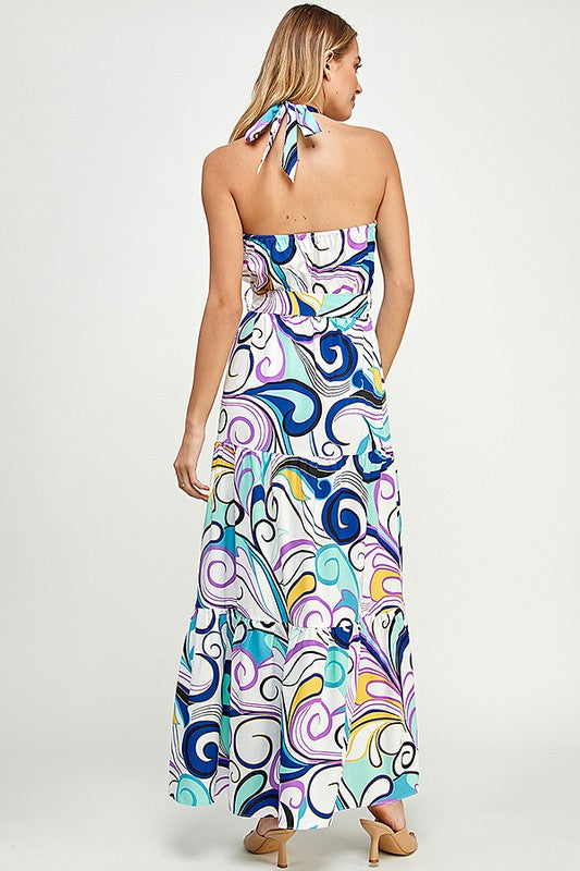 PRINTER HALTER DRESS