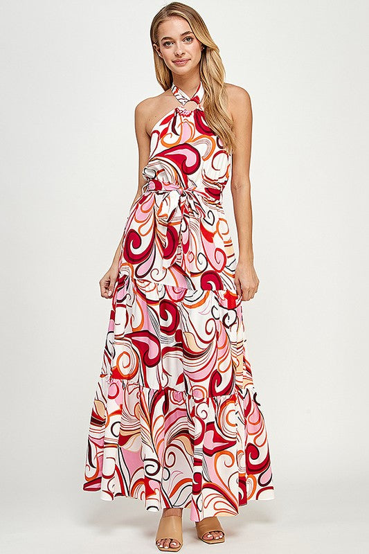 PRINTER HALTER DRESS