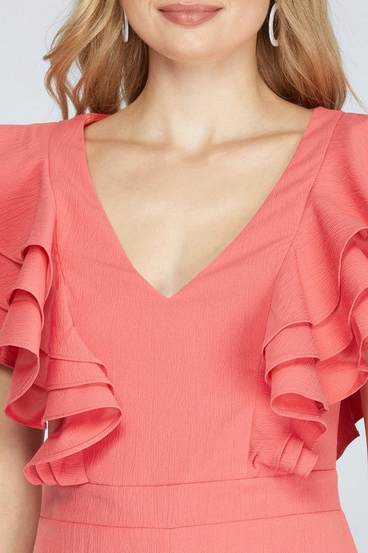 RUFFLED DETAIL ROMPER