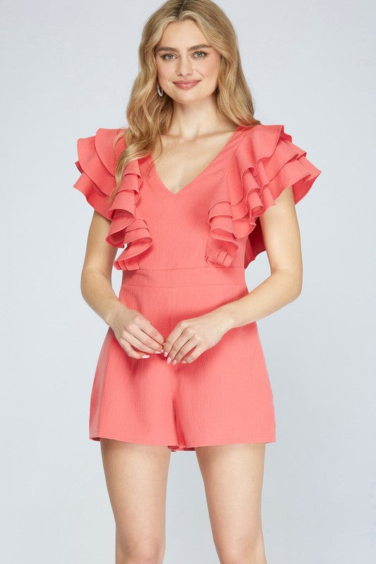 RUFFLED DETAIL ROMPER