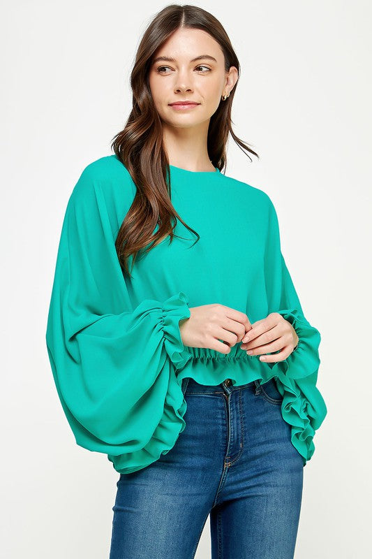 CROPPED FRILLS TOP