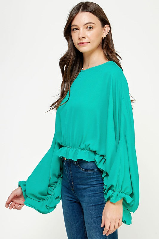 CROPPED FRILLS TOP