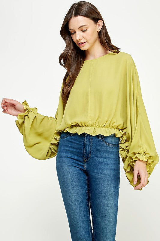 CROPPED FRILLS TOP