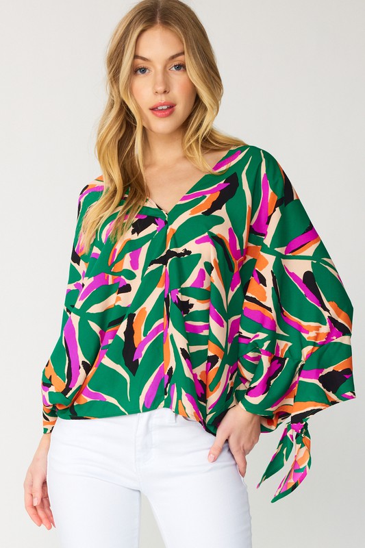 DOLMAN BLOUSE WITH SELF TIE