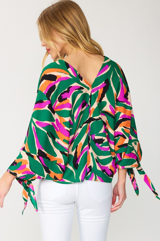 DOLMAN BLOUSE WITH SELF TIE