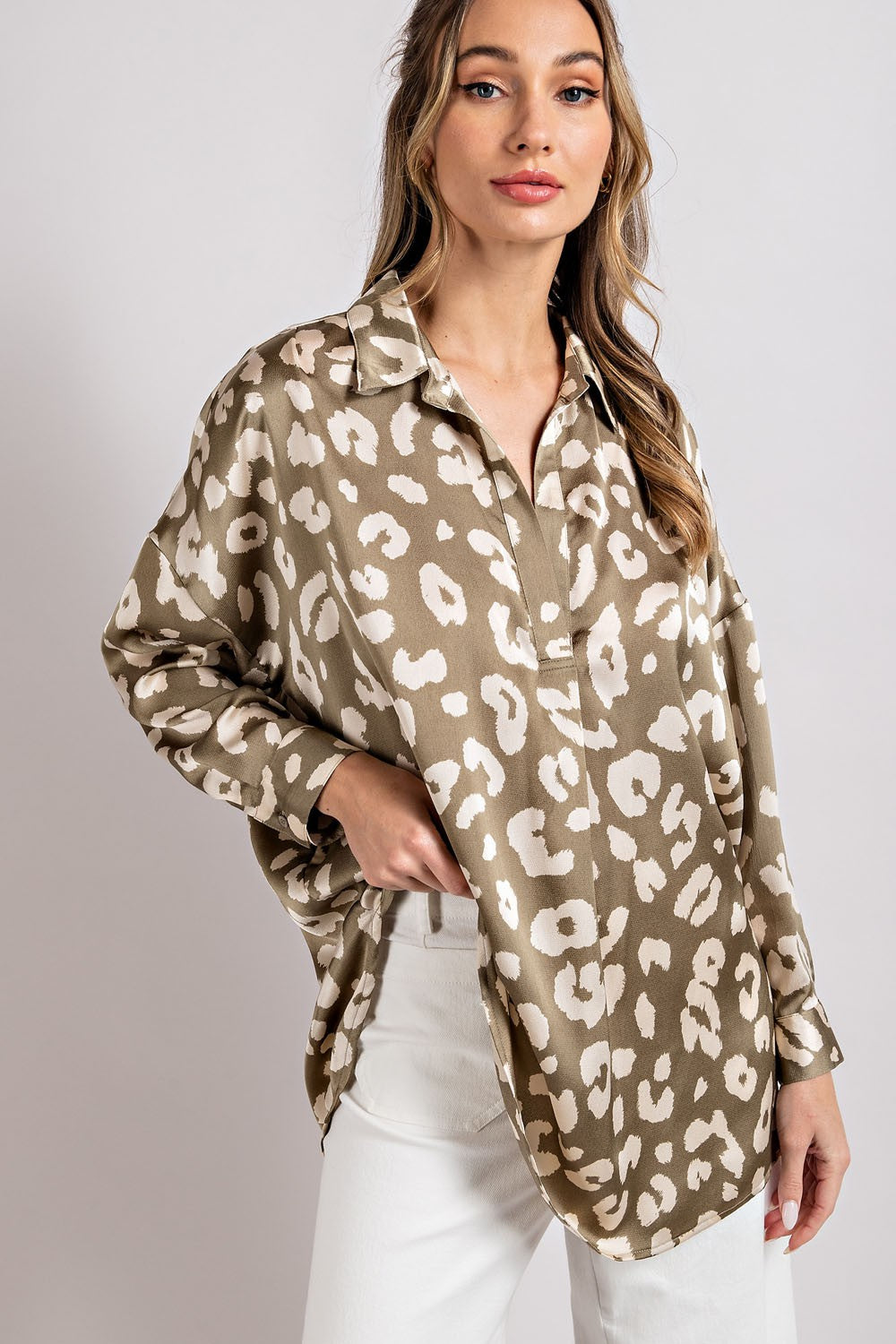 LEOPARD V NECK SHIRT