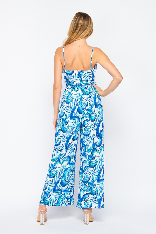 LEAF PRINT TUBE JUMPSUIT