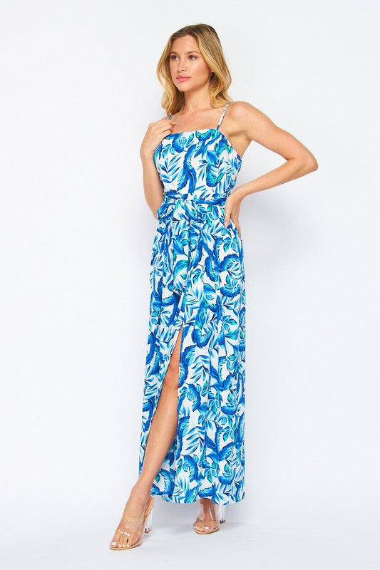 LEAF PRINT TUBE JUMPSUIT