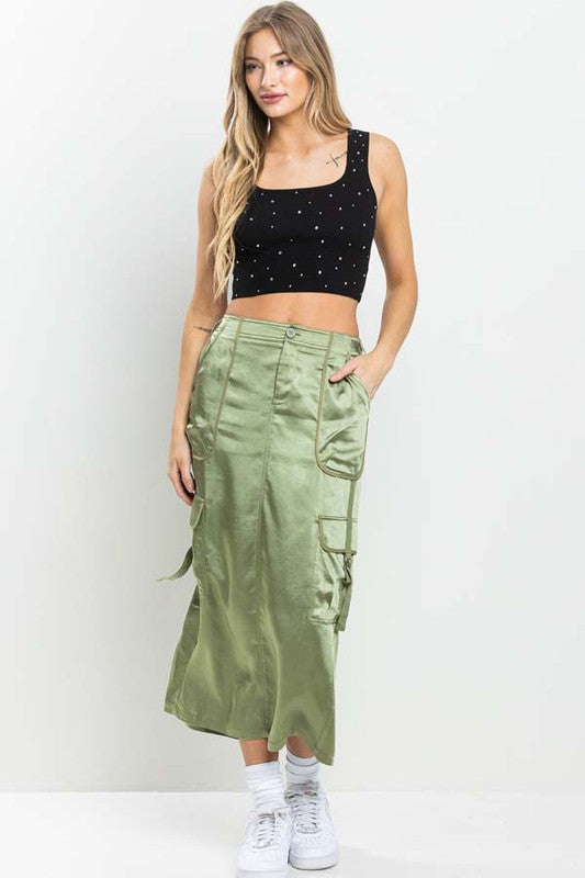 RHINESTONE CROP  BASIC TOP