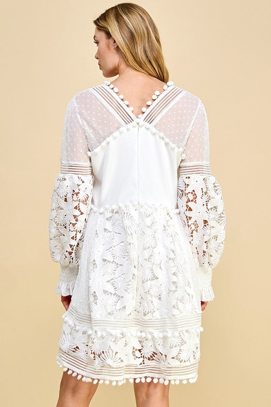 LACE EMBROIDERY DRESS