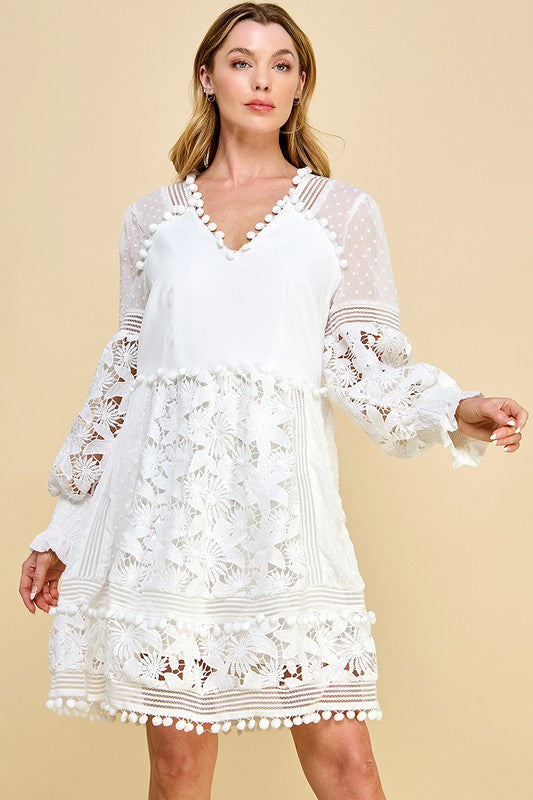 LACE EMBROIDERY DRESS