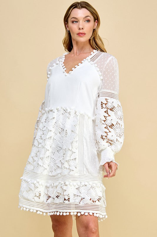 LACE EMBROIDERY DRESS