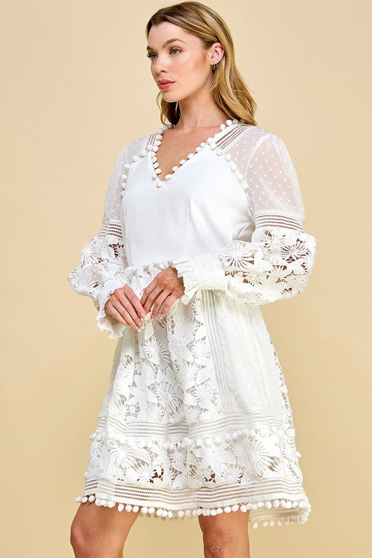 LACE EMBROIDERY DRESS