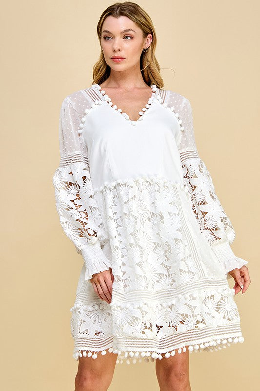 LACE EMBROIDERY DRESS