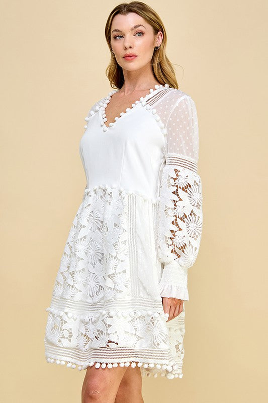 LACE EMBROIDERY DRESS