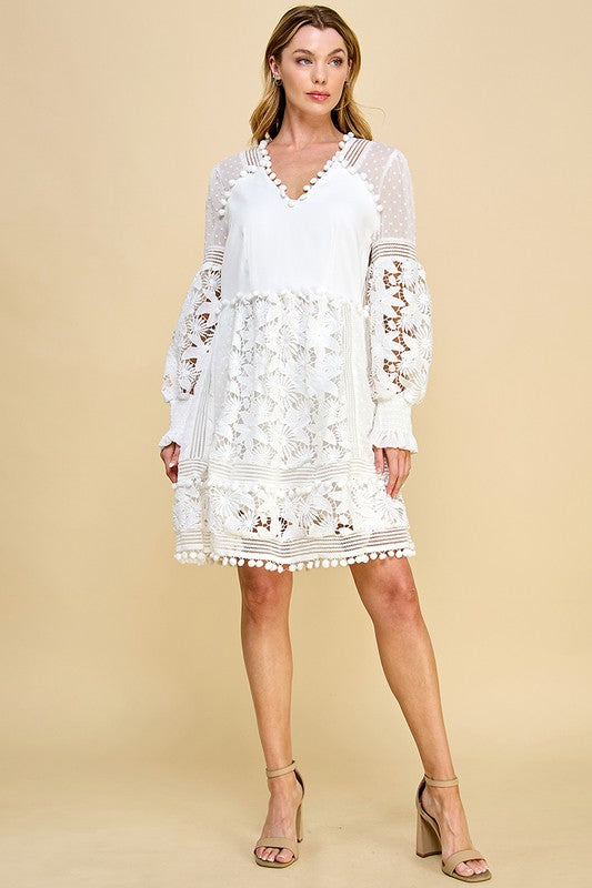 LACE EMBROIDERY DRESS