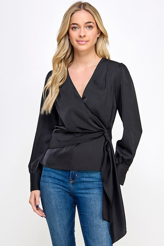 LONG SLEEVE DRAPPED TOP