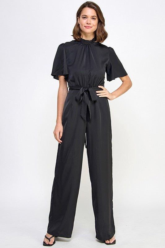 LACE UP BACK JUMPSUIT