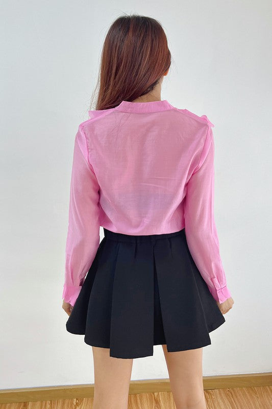 PETAL TRIM BLOUSE