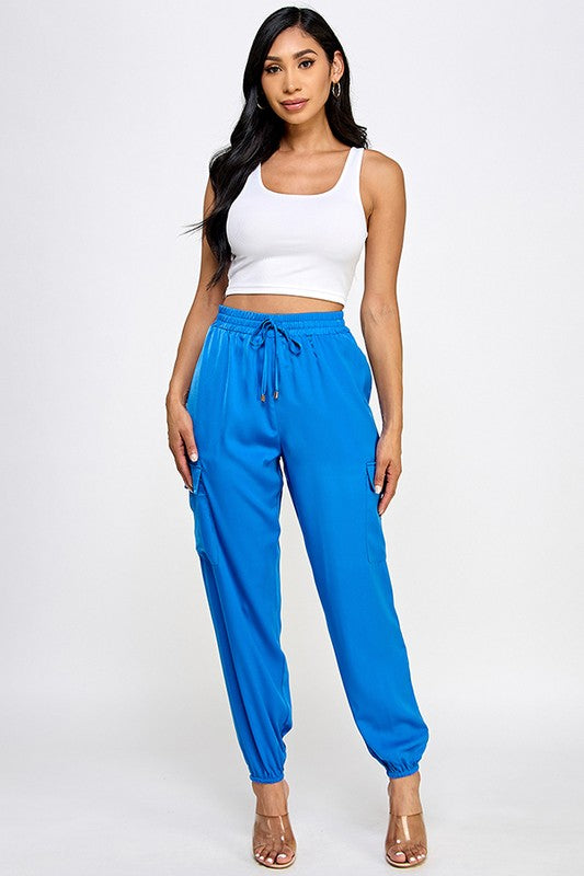 ELASTIC WAIST CARGO PANTS