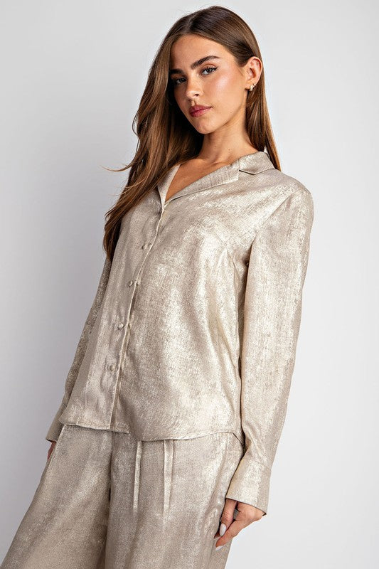 LONG SLEEVE SHIMMER SHIRT