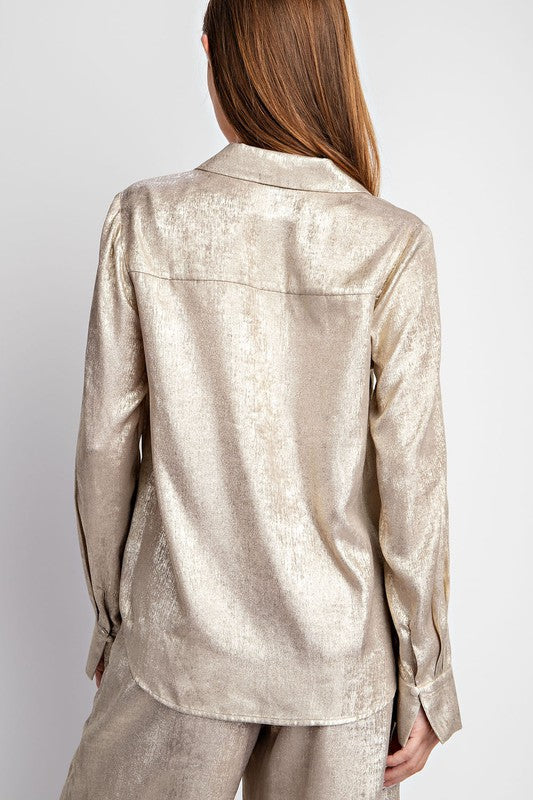 LONG SLEEVE SHIMMER SHIRT