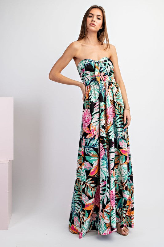 FLORAL PRINT SLEEVELESS JUMPSUIT