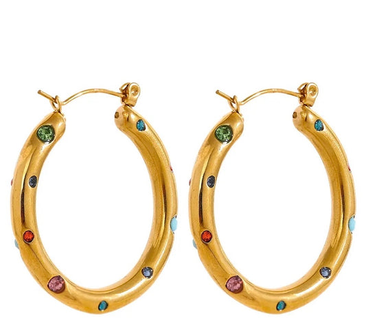 MULTICOLOR CIRCONIA HOOPS