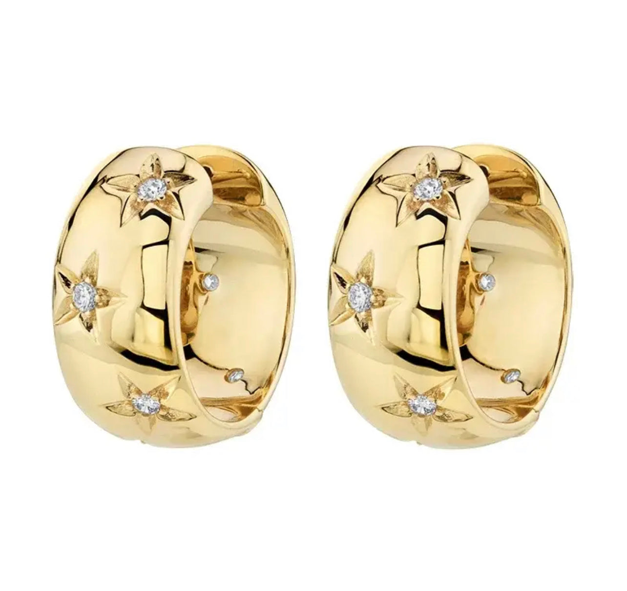 ZIRCONIA STARS HOOP EARRINGS