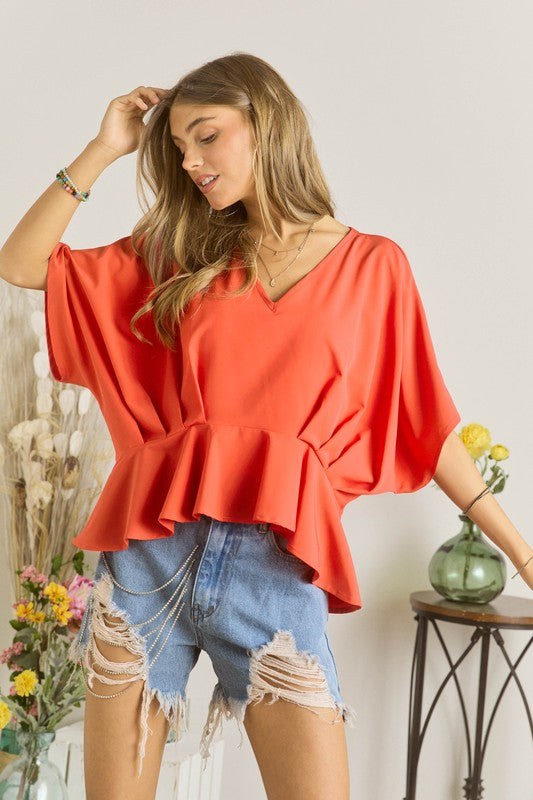 DOLMAN PLEATED TOP