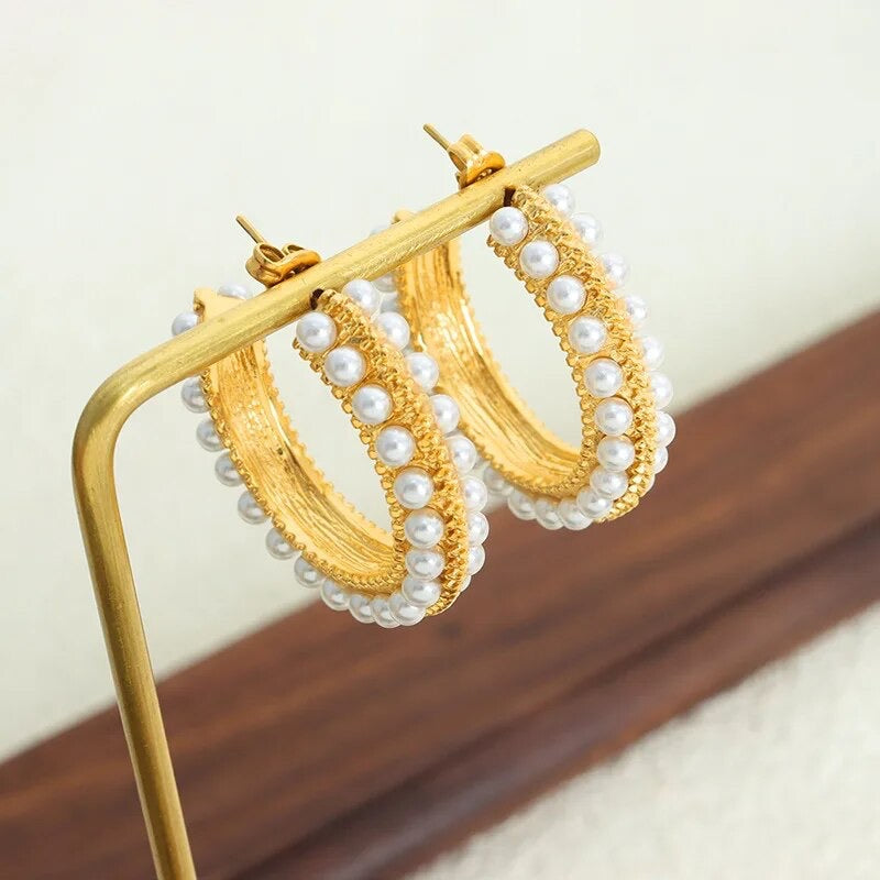 Imitation Pearl Drop Earrings