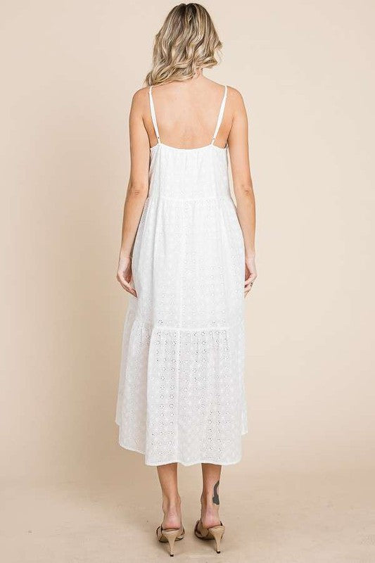 Eyelet midi dress online