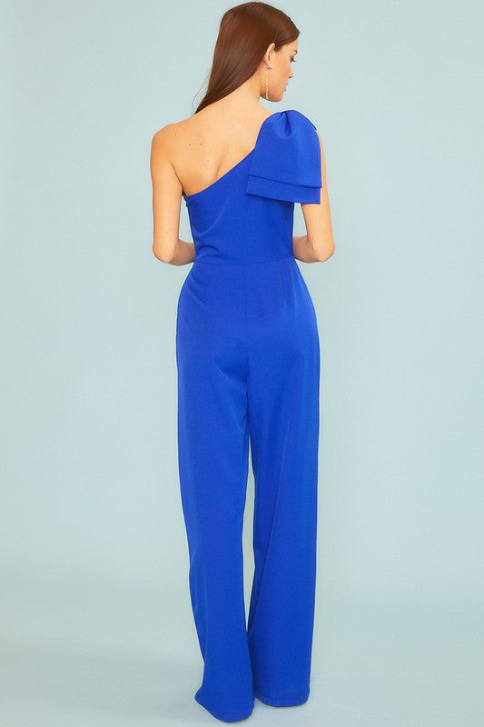 BOWTIE ONE SHOULDER JUMPSUIT