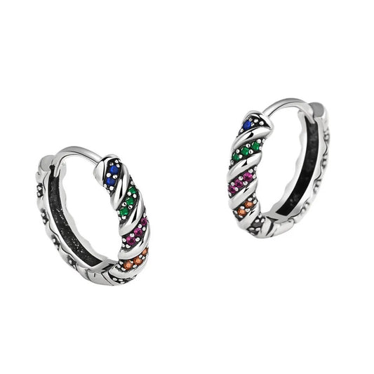 MULTICOLOR TWISTED LINE EARRINGS