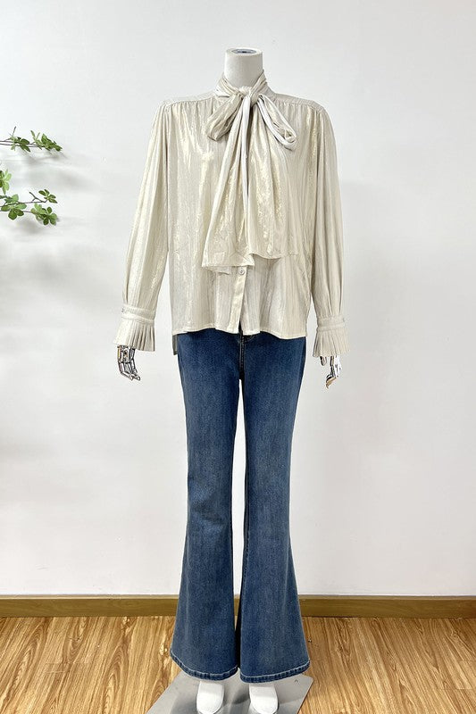 Elegant Bow Front Blouse