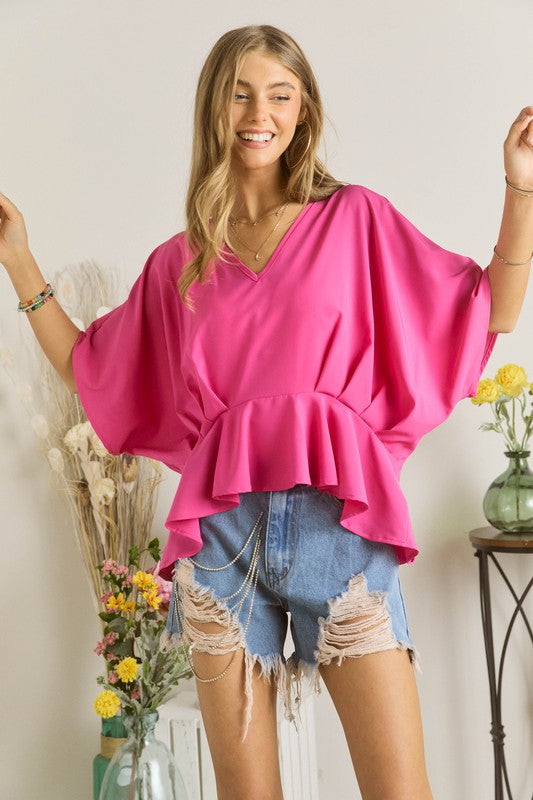 DOLMAN PLEATED TOP