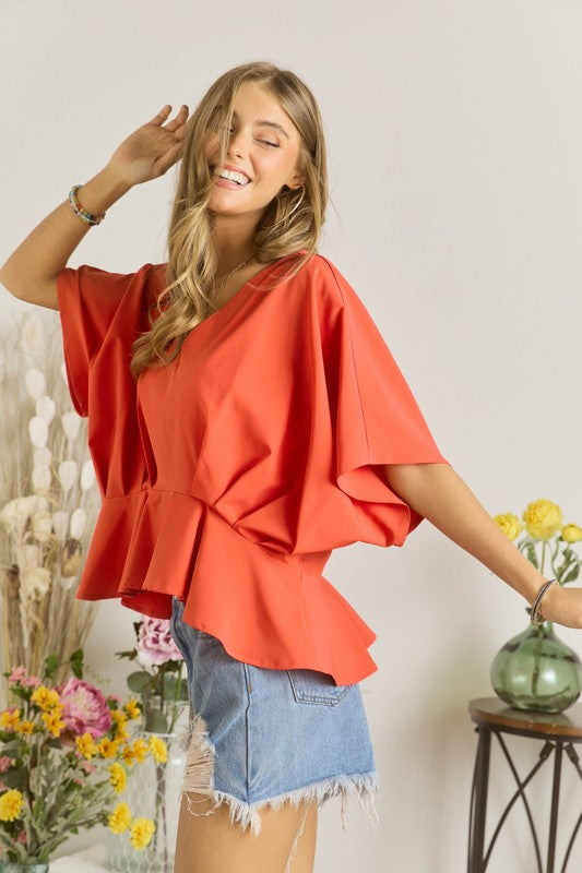 DOLMAN PLEATED TOP