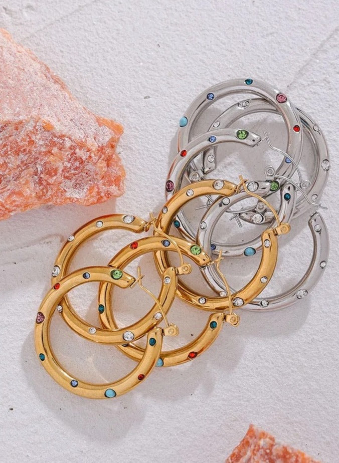 MULTICOLOR CIRCONIA HOOPS