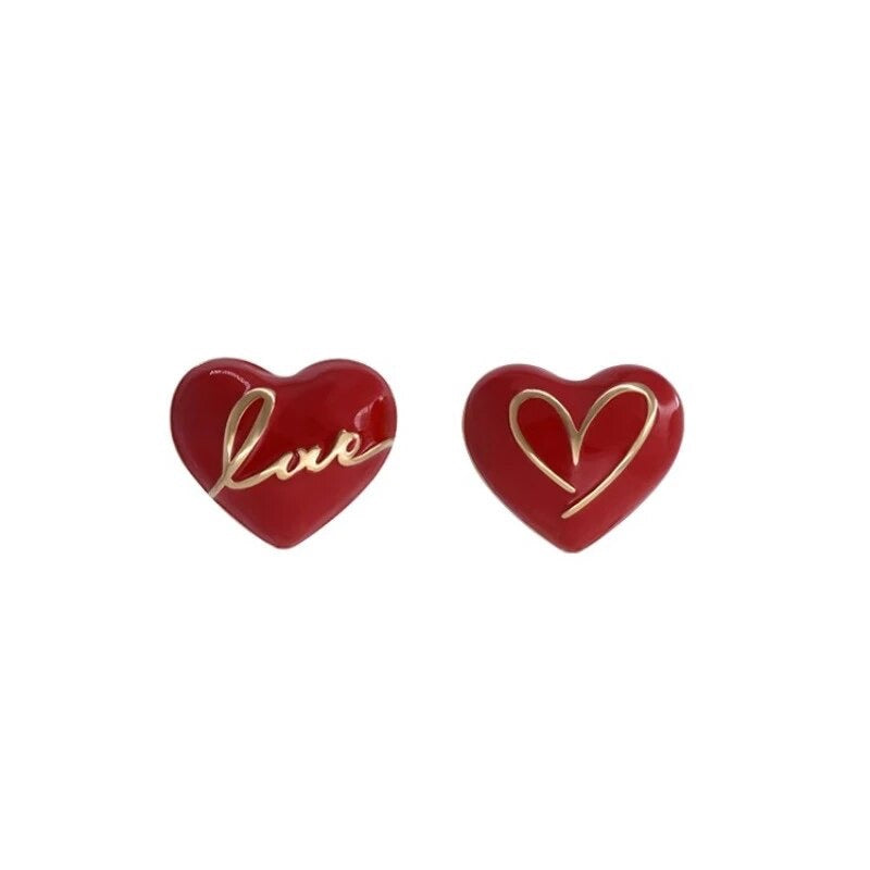 Love Heart Stud Earrings