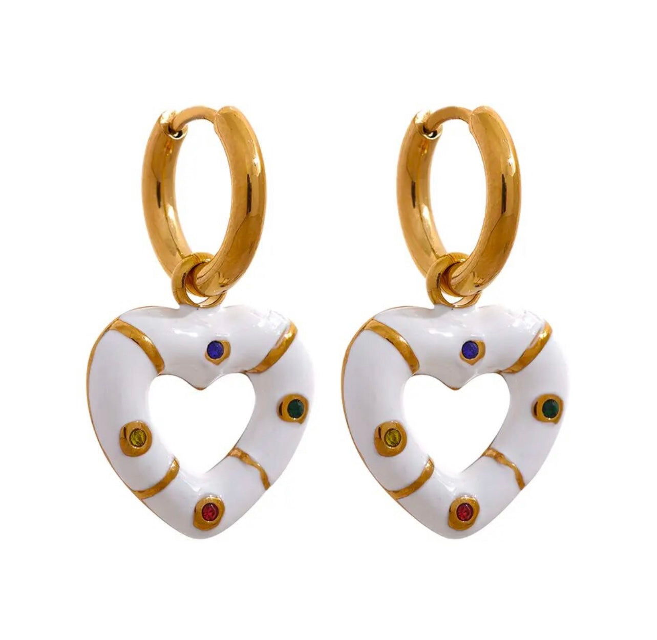 ENAMEL DROP HEARTS