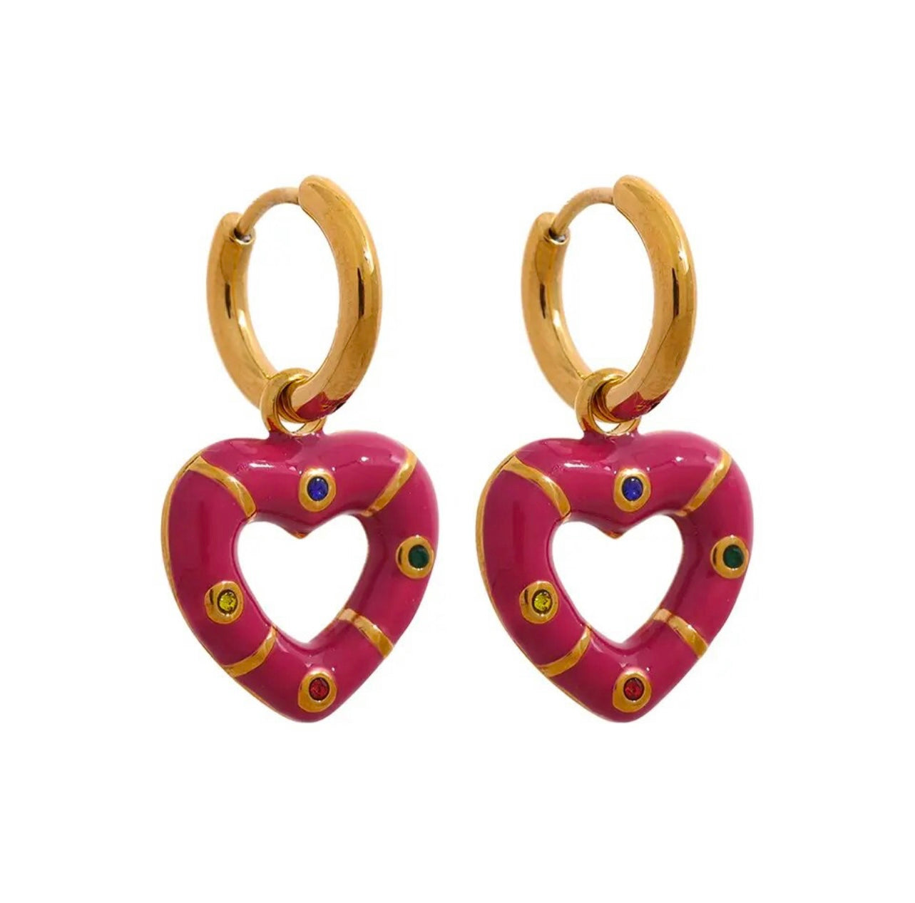 ENAMEL DROP HEARTS