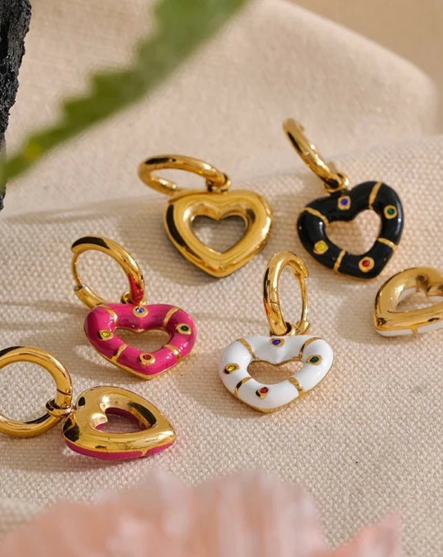 ENAMEL DROP HEARTS