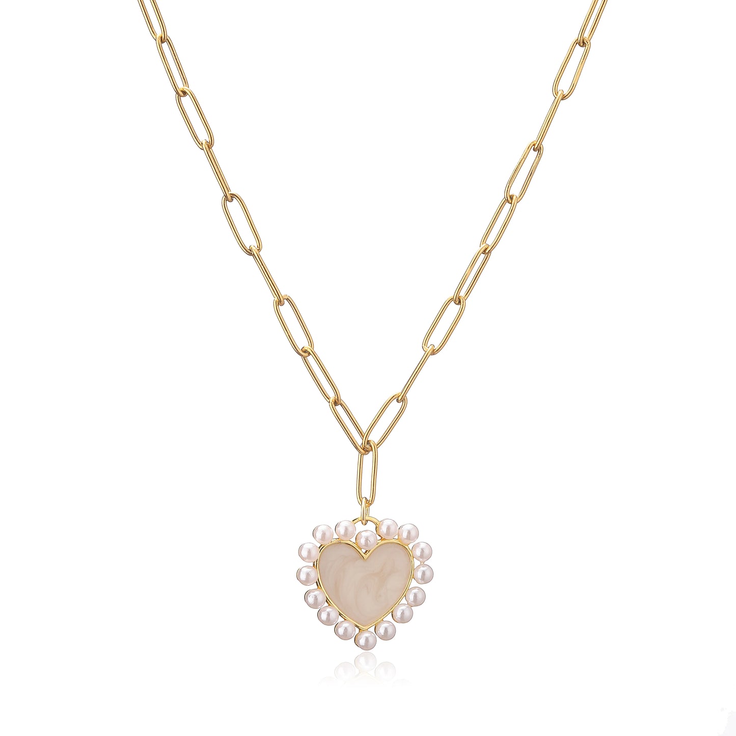 HEART PEARLS PENDANT NECKLACE